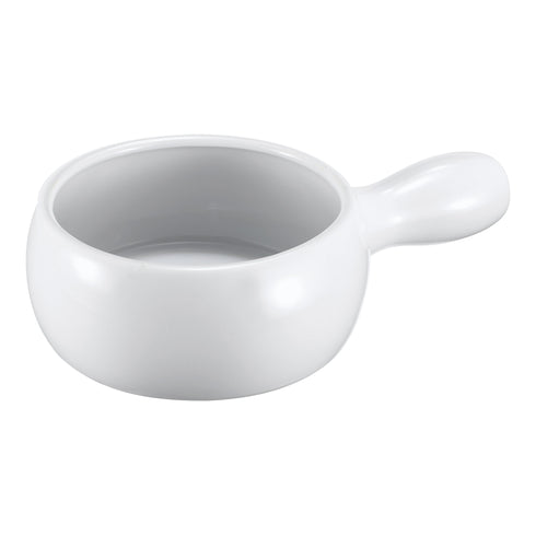 Browne Onion Soup Bowl w Handle, 16 oz, White