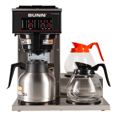 BUNN | Cafetière à profil bas modèle VP17-3 avec 3 réchauds inférieurs, 12 tasses