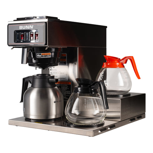 BUNN | Cafetière à profil bas modèle VP17-3 avec 3 réchauds inférieurs, 12 tasses