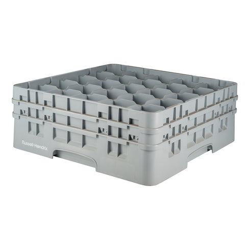 Cambro Camrack Glass Rack, 25 Compartment, 6" Deep, RH Logo/Grey