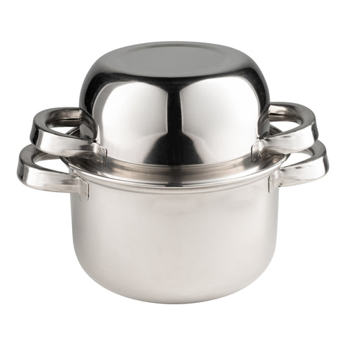 American Metalcraft Mussel Server with Lid, 64 oz, Stainless Steel