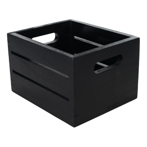 American Metalcraft Rectangular Caddy / Crate, 7 1/2" x 6 1/4" x 4 3/4", Black