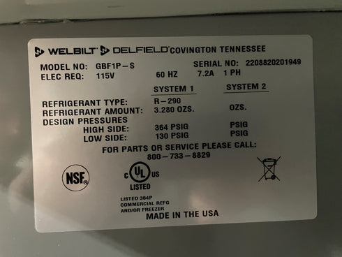 Delfield GBF1P-S Coolscapes Single Door Reach-In Freezer, SCRATCH & DENT FINAL SALE