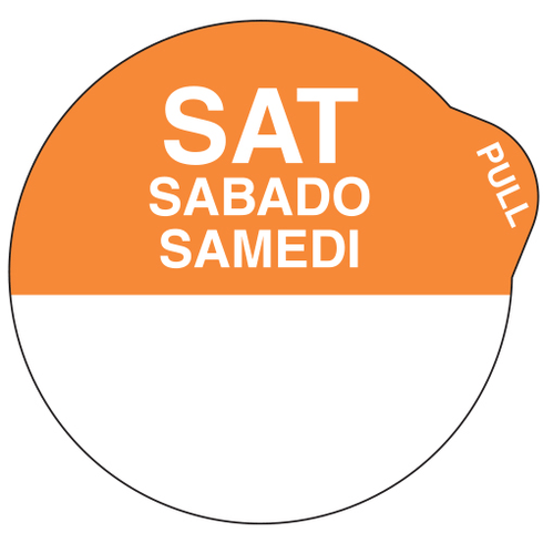 Écolab | Étiquette SuperRemovable Peel EZ Day, 1", anglais/français/espagnol (paquet de 1 000)