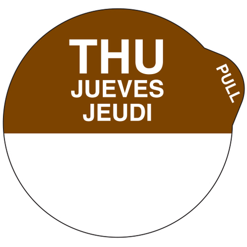 Écolab | Étiquette SuperRemovable Peel EZ Day, 1", anglais/français/espagnol (paquet de 1 000)