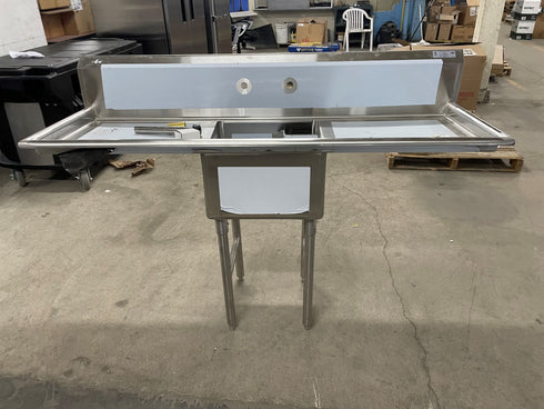 EFI SI818-1B Single Compartment Corner Drain Sink with Left and Right Drainboards, SCRATCH & DENT FINAL SALE