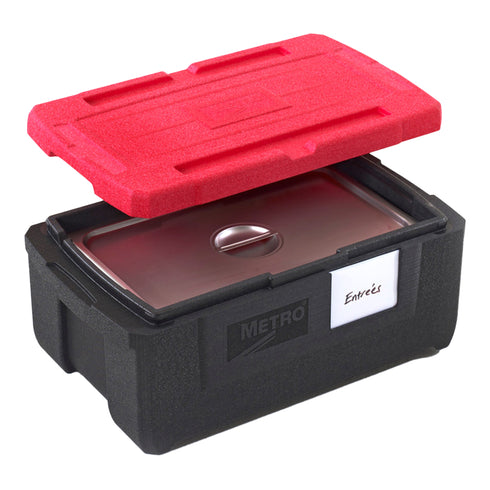 Métro | Mightylite Porte-plateau isolé à chargement par le haut, 3 poêles, rouge/noir