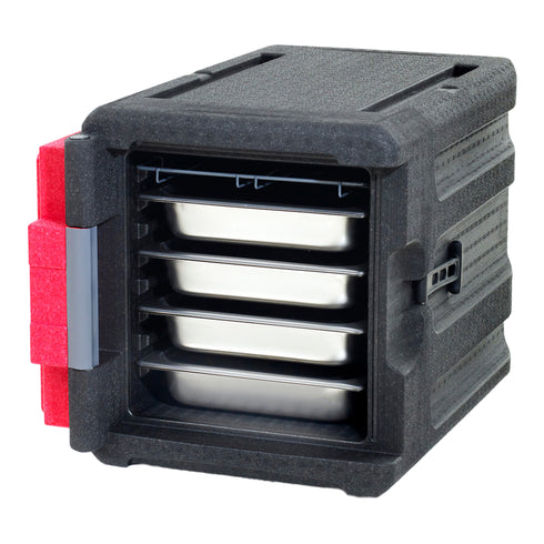 Métro | Mightylite Porte-plateau isolé à chargement frontal, 4 poêles, rouge/noir