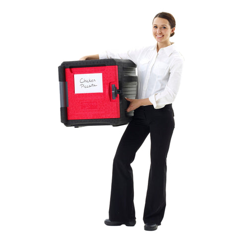 Métro | Mightylite Porte-plateau isolé à chargement frontal, 4 poêles, rouge/noir