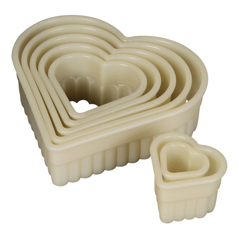 Mercer Heart Fluted Cutters, 7 Piece Set