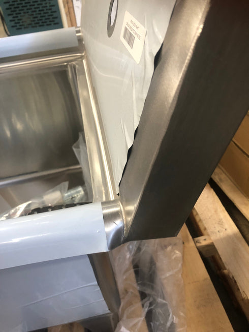 Tarrison TA-CDS118-KIT-SPEC Single Compartment Corner Drain Sink, 21" x 18" x 13" Bowl Size, Stainless Steel, SCRATCH & DENT FINAL SALE