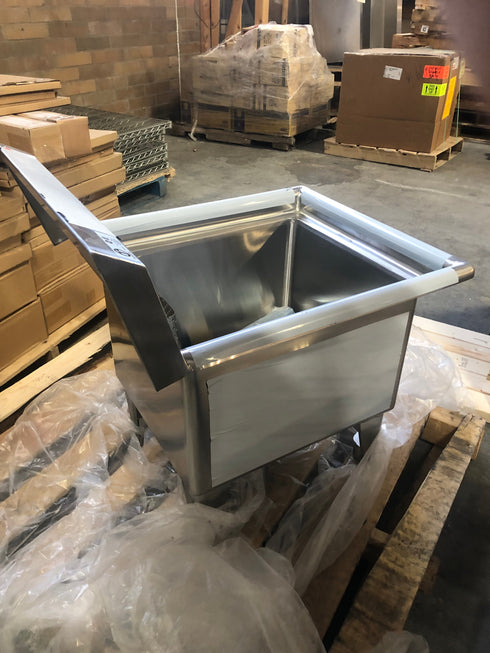 Tarrison TA-CDS118-KIT-SPEC Single Compartment Corner Drain Sink, 21" x 18" x 13" Bowl Size, Stainless Steel, SCRATCH & DENT FINAL SALE