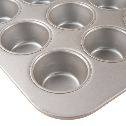 Chicago Metallic Muffin / Cupcake Pan, Standard, 12 Cups x 3.8 Oz, Glazed Aluminized Steel