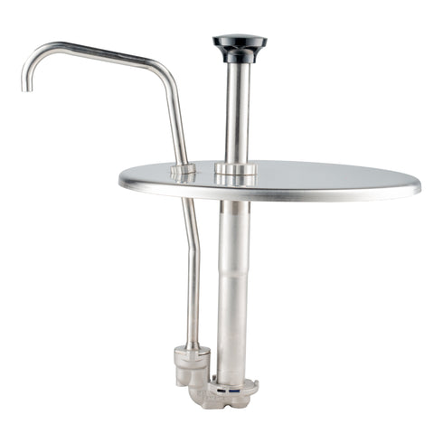 Server Condiment Pump for Round Inserts, Stainless Steel