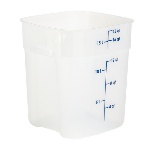 Cambro CamSquares FreshPro Storage Container, 18 qt, Translucent