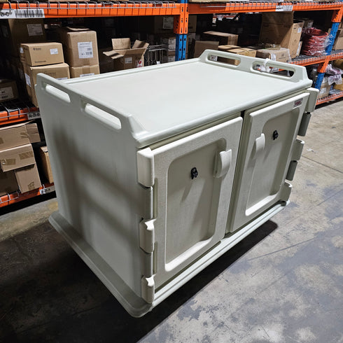 Cambro 20 Tray Meal Delivery Cart, Low Profile Double Door, Grey, SCRATCH & DENT FINAL SALE