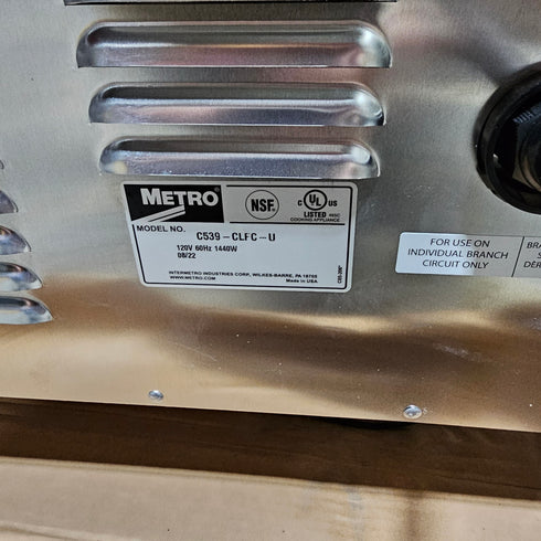 Metro C539-CLFC-U C5 3 Series Insulated Holding/Proofing Cabinet, Full Height Clear Door, 120V, SCRATCH & DENT FINAL SALE