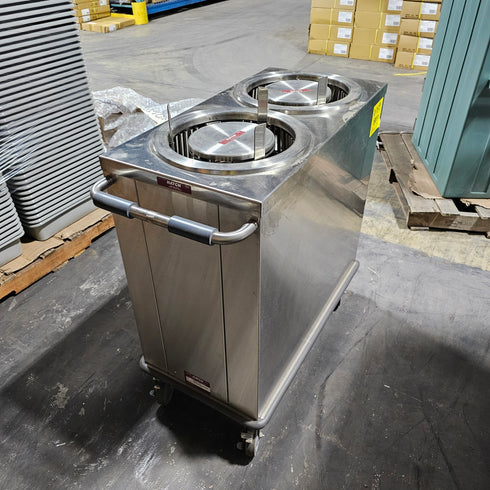 Hatch 2ATM-M1734 Adjustable 2 Compartment Round Dish Dispenser, Holds 10" to 12" Diameter, Stainless Steel, SCRATCH & DENT FINAL SALE