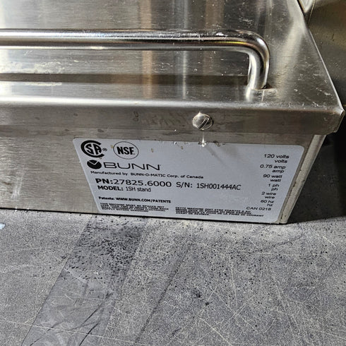 BUNN 1SH Single Soft Heat Portable Server Docking Stand, Stainless Steel, SCRATCH & DENT FINAL SALE