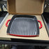Staub Double Handle Square Grill Pan, 13", Cast Iron/Red Enamel, SCRATCH & DENT FINAL SALE