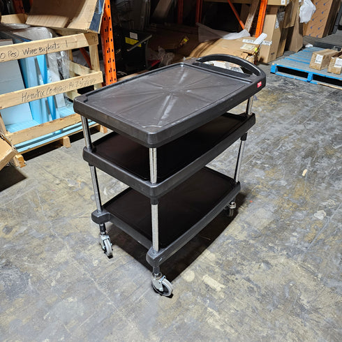 Metro myCart MY1627 3 Shelf Utility Cart, 16" x 27", Black, SCRATCH & DENT FINAL SALE