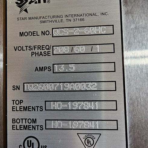 Star Holman QCS2-600H Conveyor Toaster, 2800 W, 208V, SCRATCH & DENT FINAL SALE