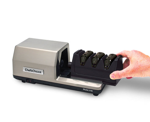 Chef'sChoice Model 2100P Commercial Electic Knife Sharpener, 3 Stages, 20 Degree Edges, Plastic Housing, 120V