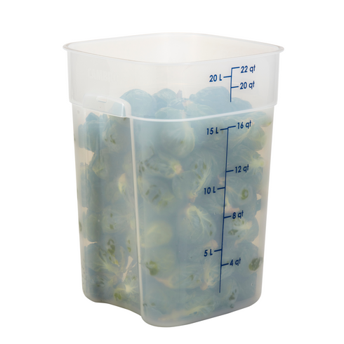 Cambro CamSquares FreshPro Storage Container, 22 qt, Translucent