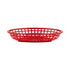 G.E.T. Oval Basket, 9.5" x 6" x 2", Red Plastic (36-pack)