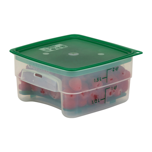 Cambro CamSquares FreshPro Storage Container, 2 qt, Translucent