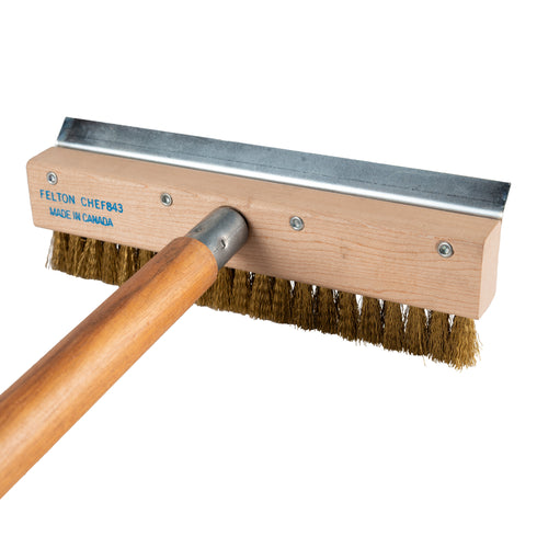 Brosses Felton | Brosse pour four à pizza commercial avec grattoir, 40", Poils en laiton