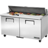 True | Réfrigérateur de type table de préparation pour sandwichs/salades à double porte, 16 récipients, 60", 115/60/1