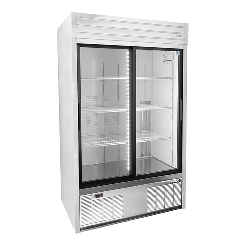 Habco SE42HCSXG Dependable Series Refrigerator, Double Glass Sliding Doors, 42 CuFt