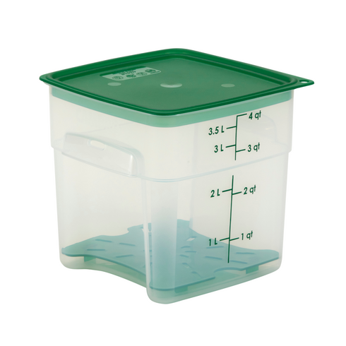 Cambro CamSquares FreshPro Storage Container, 4 qt, Translucent