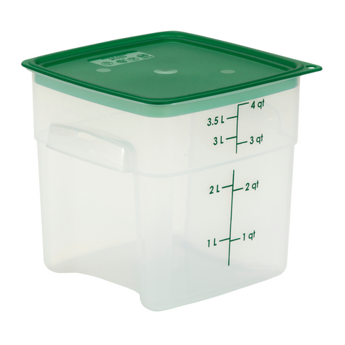 Cambro CamSquares FreshPro Storage Container, 4 qt, Translucent