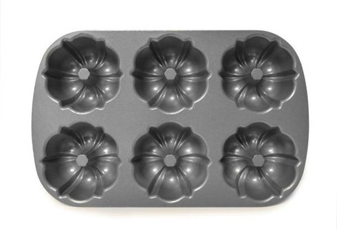 Nordic Ware Bundtlette Pan, 6 x 1 Cup, Cast Aluminum, Commercial Finish, FINAL SALE