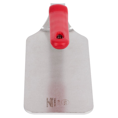 Vollrath | Poids à steak à fond plat, acier inoxydable/poignée en silicone rouge