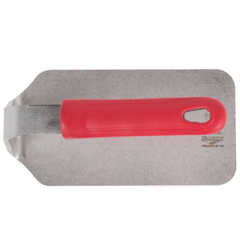 Vollrath | Poids à steak à fond plat, acier inoxydable/poignée en silicone rouge