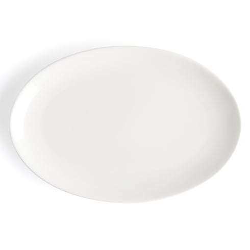 Browne / Assiette ovale "coupe" modèle Foundation, 12" x 8", blanc, (paquet de 12)