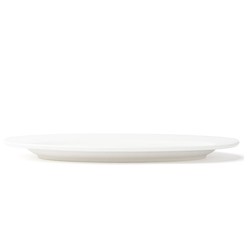 Browne Foundation Oval Wide Rim Plate, 11.75" x 8.5", White (12-pack)