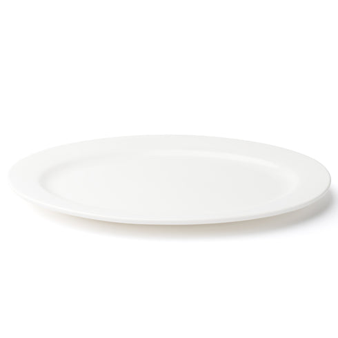 Browne Foundation Oval Wide Rim Plate, 11.75" x 8.5", White (12-pack)