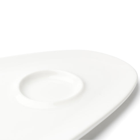 Browne / Assiette ovale modèle Foundation avec insertion, blanc, 13.25" x 7.5", (paquet de 12)