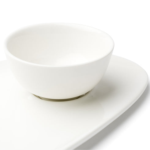 Browne / Assiette ovale modèle Foundation avec insertion, blanc, 13.25" x 7.5", (paquet de 12)