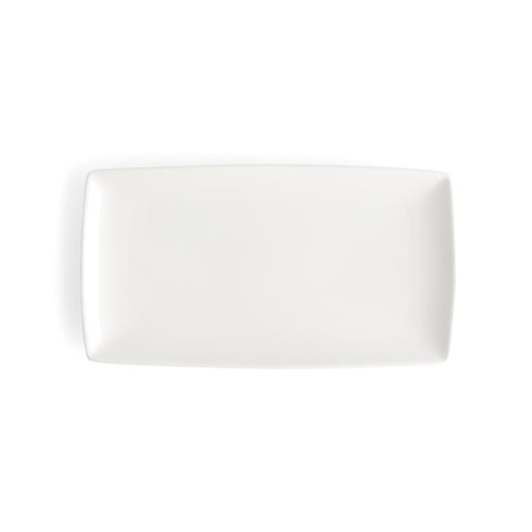 Browne Foundation Rectangular Coupe Plate, 9.25" x 5.25", White (36-pack)
