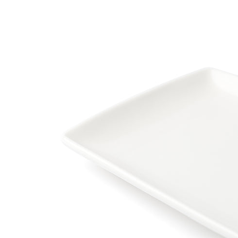 Browne Foundation Rectangular Coupe Plate, 12.25" x 8", White (12-pack)