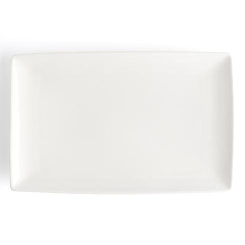 Browne Foundation Rectangular Coupe Plate, 12.25" x 8", White (12-pack)