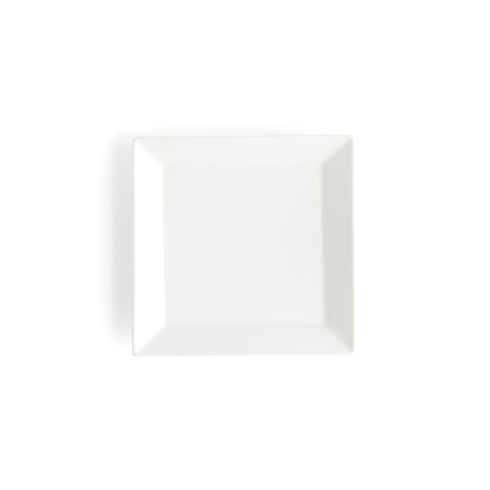 Browne Foundation Square Wide Rim Plate, 6", White (36-pack)