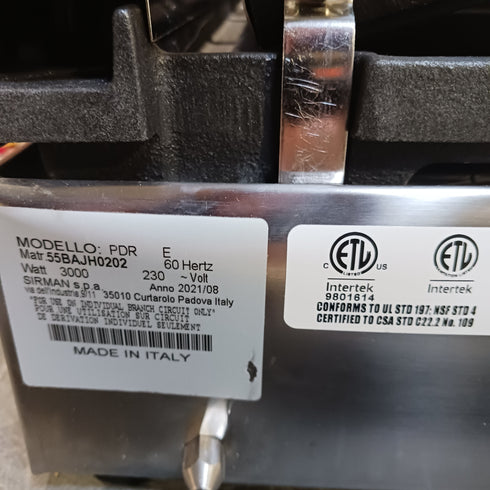 Eurodib PD3000 200 PD Series "R" Large Panini Grill, 220V, SCRATCH & DENT FINAL SALE