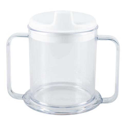 Parsons ADL Double Handle Clear Mug with Spout Lid, Plastic