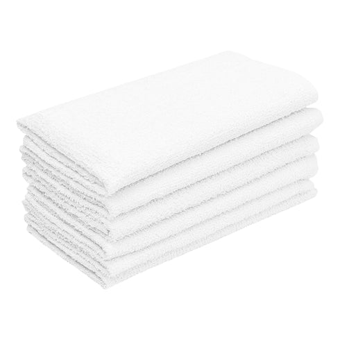 Vista Textiles | Lingettes de bar, 100 % coton entièrement éponge, blanches (paquet de 12)